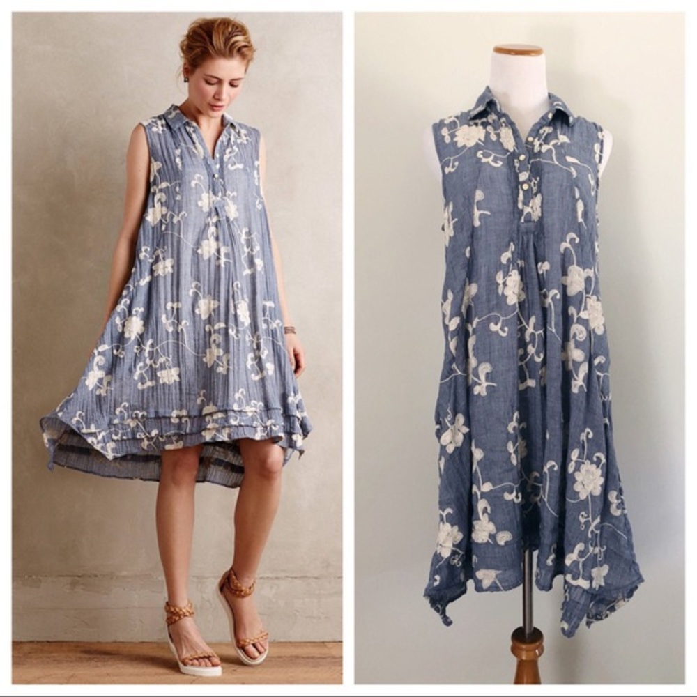 Anthropology Embroidered dress